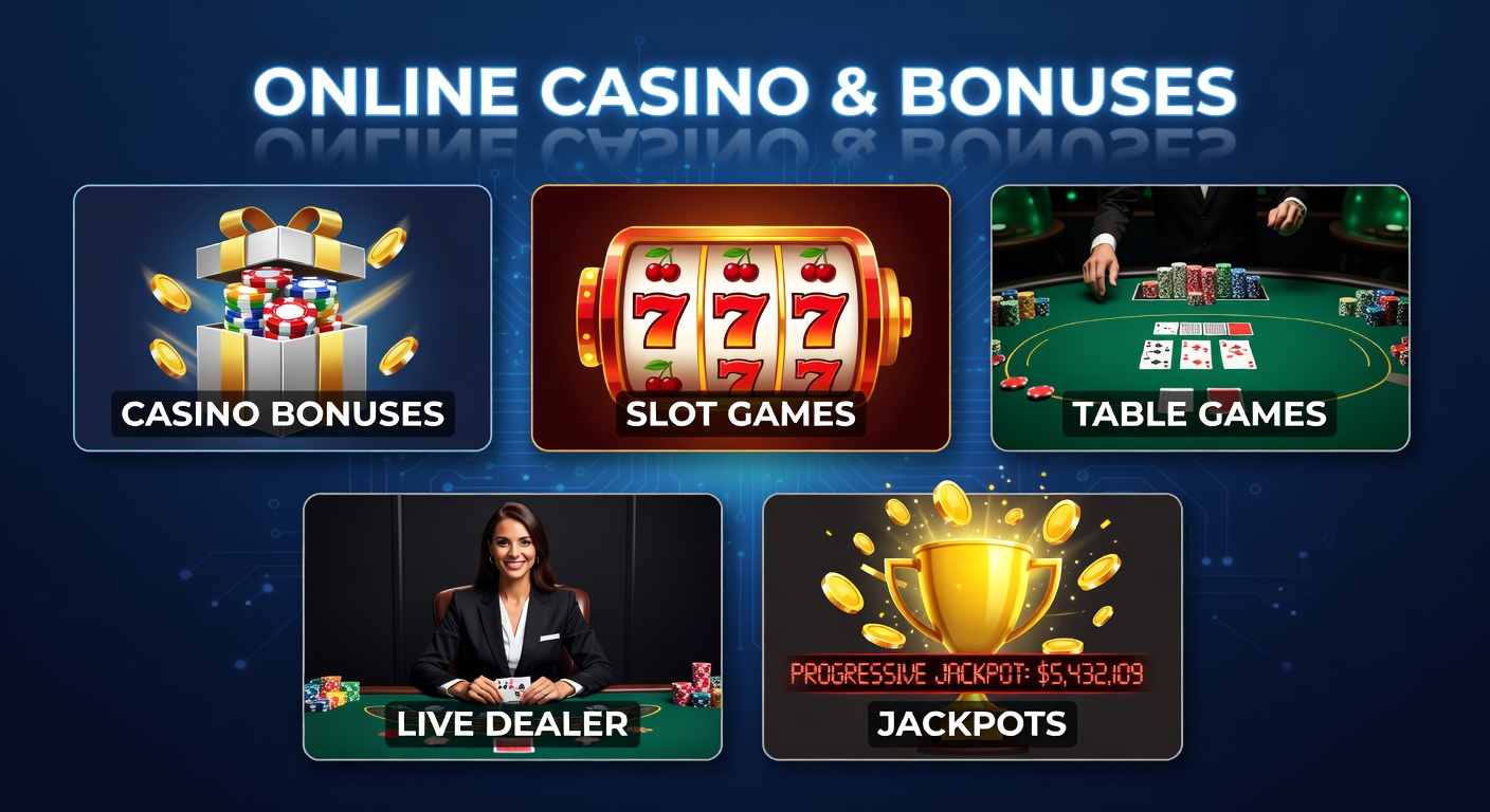 Live dealer table with cards being dealt and chat bubbles active, overlaid with payout icons and jackpot notifications