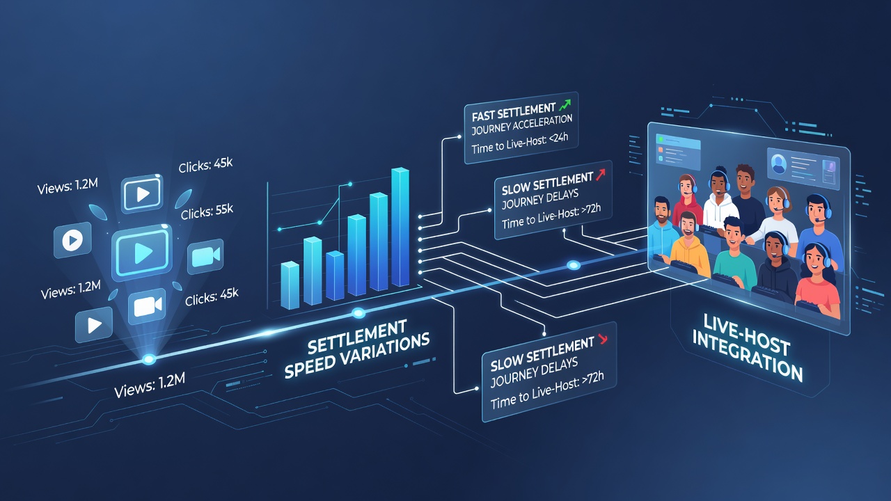 Diagram showing how payment settlement timing connects slot promotions, live dealer wins, and shared jackpot growth