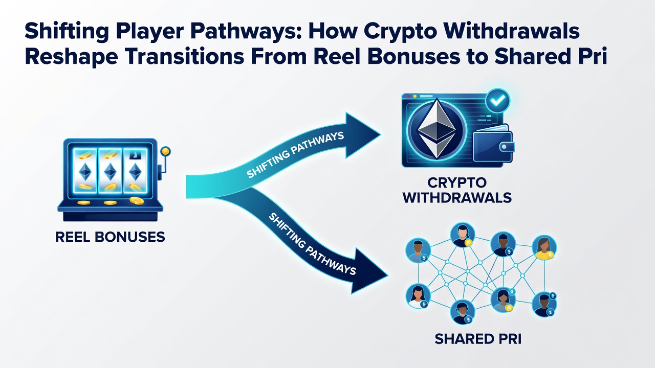 Diagram showing crypto withdrawal flows connecting reel bonuses to shared prize pools