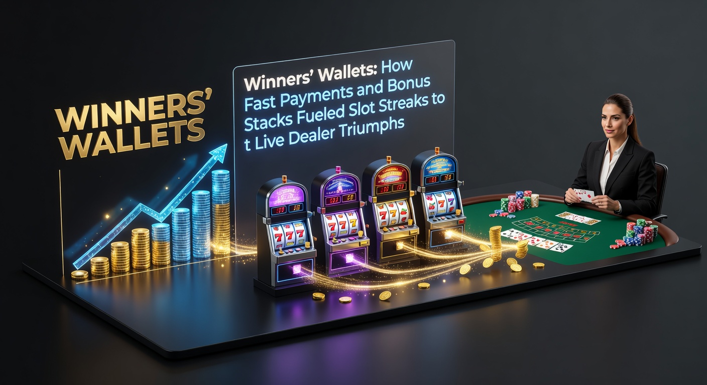Player at a live dealer table celebrating a win, with slot machine icons fading into the background, representing progression from reels to real-time action
